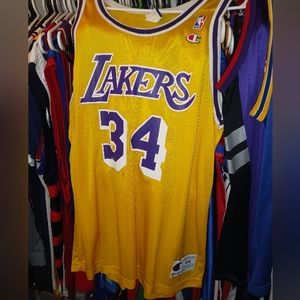 Shaquille O'Neal LA Lakers Champion Jersey sz 44 Vintage